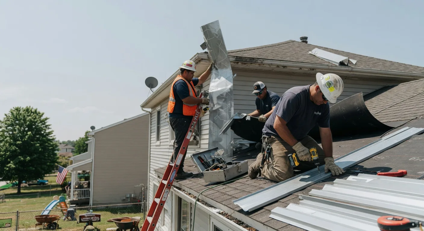 Storm Damage Metal Roof Repair in Martin, PA